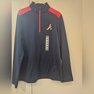Atlanta Braves MLB Genuine Merchandise quarter-zip pullover in Navy and Red